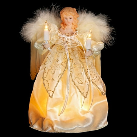 Kurt Adler 10-Light 9" Ivory and Gold Angel Treetop