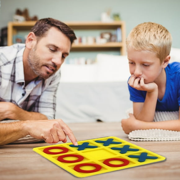 Dvkptbk Educational Dolls Noughts and Crosses Kids Children Board Games Indoor Playing Tac-Toe Noughts Toys Board Games
