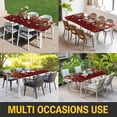 thumbnail image 5 of Christmas Plaid Table Cloths for 5 Foot Rectangle Tables, Xams Tree Winter Poinsettia Pine Cones Patio Waterproof Elastic Fitted Tablecloths, Washable Rectangular Table Cover for Camping, 5 of 8