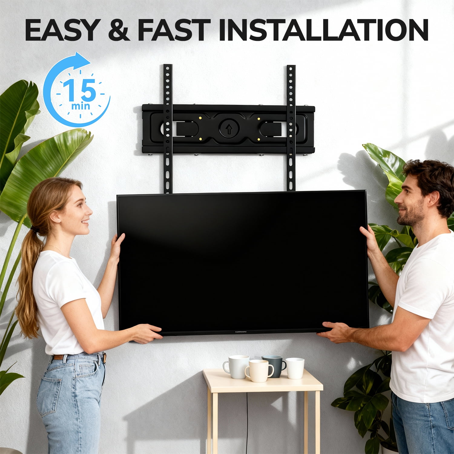 Full Motion TV Wall Mount for 14-65 Inch TVs, Swivel & Tilt, Max VESA 400x400mm, Holds up to 99lbs