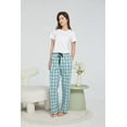 thumbnail image 3 of HiddenValor Women Lightweight Woven Cotton Plaid Pajama Lounge Pants, 3 of 4