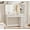 White, variant on Buildhom Fluted Makeup Vanity with Mirror & Lights, 43.5" 6-Drawer Dressing Table with Power Outlet & Adjustable Shelves for Bedroom, Wood