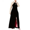 thumbnail image 2 of My Michelle Womens Plunge Neck Maxi Dress, Black, Plus Size, 18W, 2 of 2
