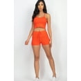 thumbnail image 2 of FASHNZFAB Ribbed Crop Cami Top & Shorts Set, 2 of 5