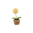thumbnail image 3 of Ramo de flores de ganchillo para decoración de mesa, tejido a mano, con plantas pequeñas en maceta. Flor amarilla, 3 of 9