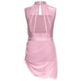 thumbnail image 4 of iiniim Girls Ballet Skirted Leotard Mesh Figure Ice Skating Dress Asymmetrical Lyrical Dancewear Pink 12, 4 of 7