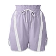 thumbnail image 5 of Uaswgudfs Women's Color Block Athletic Shorts, Elastic Drawstring Loose Fit Casual Shorts for Summer Sports & Daily Wear, 5 of 6
