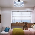 thumbnail image 4 of Diisunbihuo Modern Mini Led Chandelier Semi Flush Mount Crystal Lighting Ceiling Crystal Lamp for Bedrooms Dinning Rooms Hallway(Round White), 4 of 5