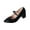 Black, variant on Black Chunky Heel Platform Sandals For Ladies Black Round Toe Solid Color High Heels Slip On Casual Summer Comfort