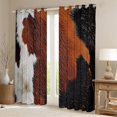 thumbnail image 2 of Manfei Rustic Cowhide Black Out Curtains,Country Farmhouse Curtains Pack of 2 (42x63 Each),Brown Black White Bedroom Curtains For Adult,Microfiber Bedroom Decor, 2 of 6