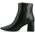 thumbnail image 3 of Journee Womens Haylinn Inside Zip Block Heel Booties, Widths Available, 3 of 10