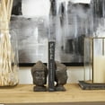 thumbnail image 2 of DecMode 4" Distressed Buddha Black Metal Bookends (Set of 2), 2 of 7