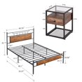 thumbnail image 7 of VECELO 3-Piece Queen Bedroom Set, Metal Platform Bed Frame and 2 Glass Top Nightstands, 7 of 7
