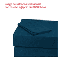 thumbnail image 4 of Juego De Sábanas Individual Microfibra Ultra Suave Premium Azul Rayas, 4 of 5