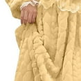 thumbnail image 6 of Gytharion Long Flannel Nightgowns for Women Long Sleeve Plush Warm Winter Nightdress Cute Lace Crew Neck Pullover Sleepshirt Soft Cozy Fuzzy Fleece Bathrobe Sleepwear Loungewear, 6 of 6