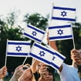 thumbnail image 4 of 50 Packs Israel Flags Hand-hold Mini Flag Small Hand-waved Israeli Bunting on Plastic Sticks Party Parade Celebration Sports Football Game School Events Festival Outdoor Decoration, 4 of 8