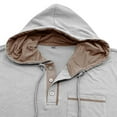 thumbnail image 7 of Men's Long Sleeve Hooded T-Shirt Casual Pullover with Button Lightweight Basic Top for Outdoor Activities and Daily Wear Mens T-Shirts Color Blues Slim V Neck T Shirts, 7 of 7