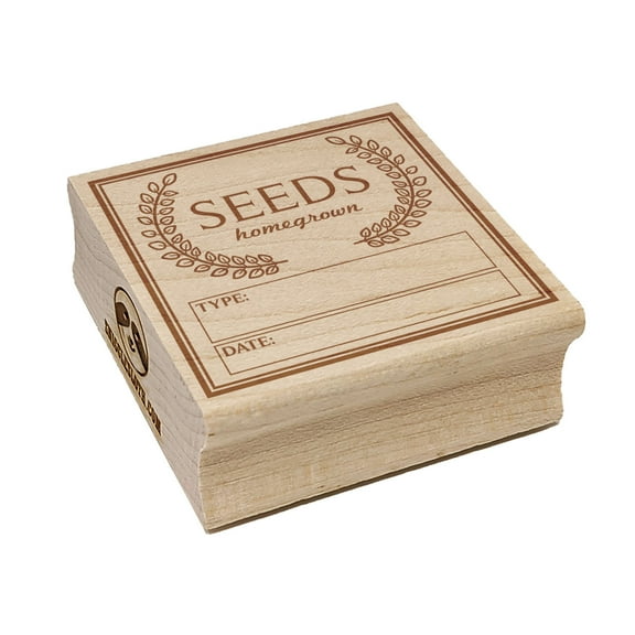 Seeds Homegrown Fill In Type and Date Gardening Square Rubber Stamp Stamping Scrapbooking Crafting - Small 1.25in
