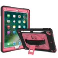 thumbnail image 6 of iPad Air 2 Shockproof Case, iPad Pro 9.7 Case, Dteck Heavy Duty Rugged 3 Layer Full Body Protection Case Kickstand with Shoulder Strap, Hand Strap, Black/Rose, 6 of 7