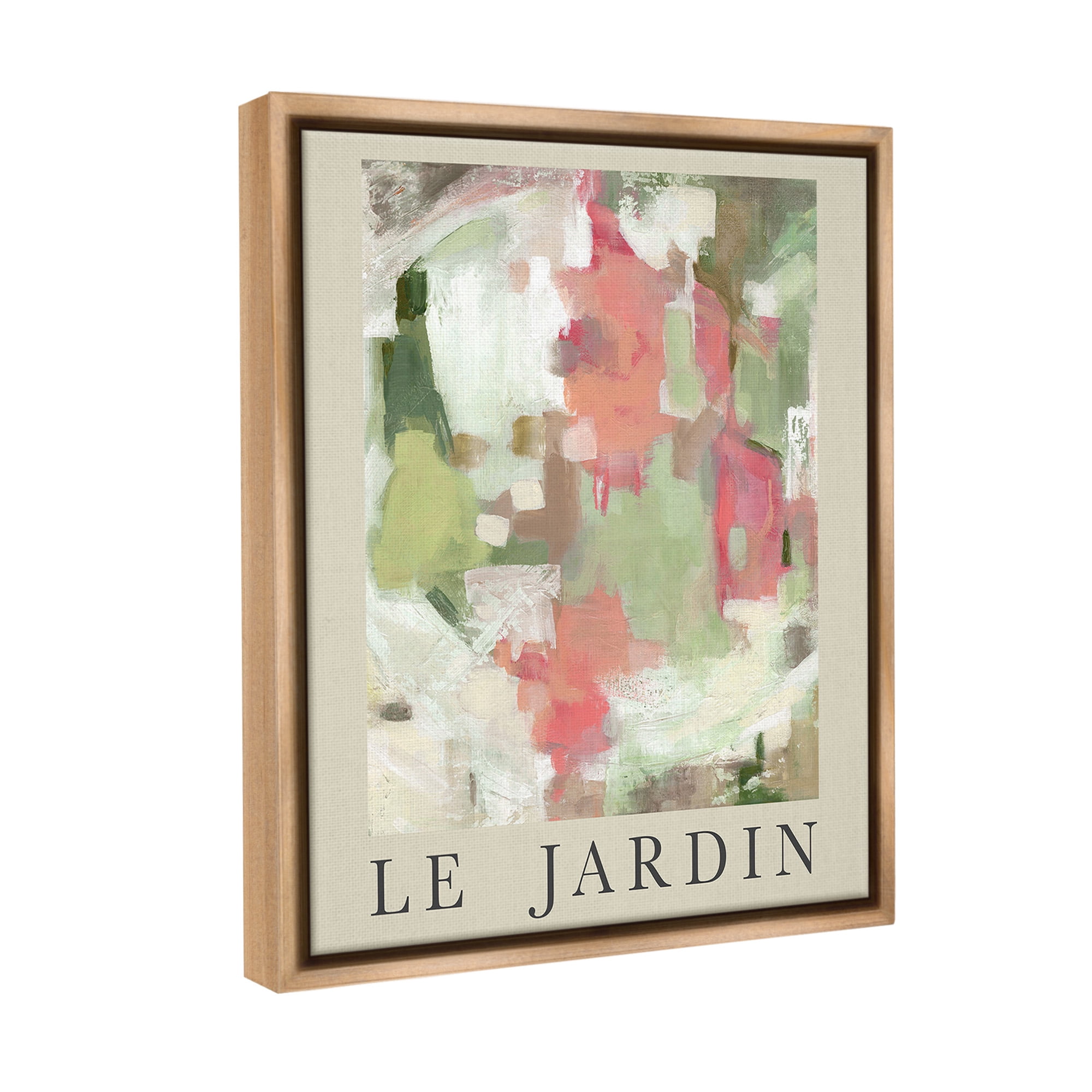 Stupell Industries Abstract Garden Painting Abstract Painting Brown Floater Framed Canvas Art Print Wall Art, 17 x 21