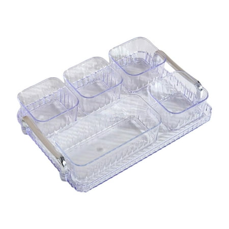 

Serving Platter Condiment Tray Serving Bowls with Tray Snack Serving Tray Appetizer Tray for Bread Fruits Appetizer Veggies Parties Clear
