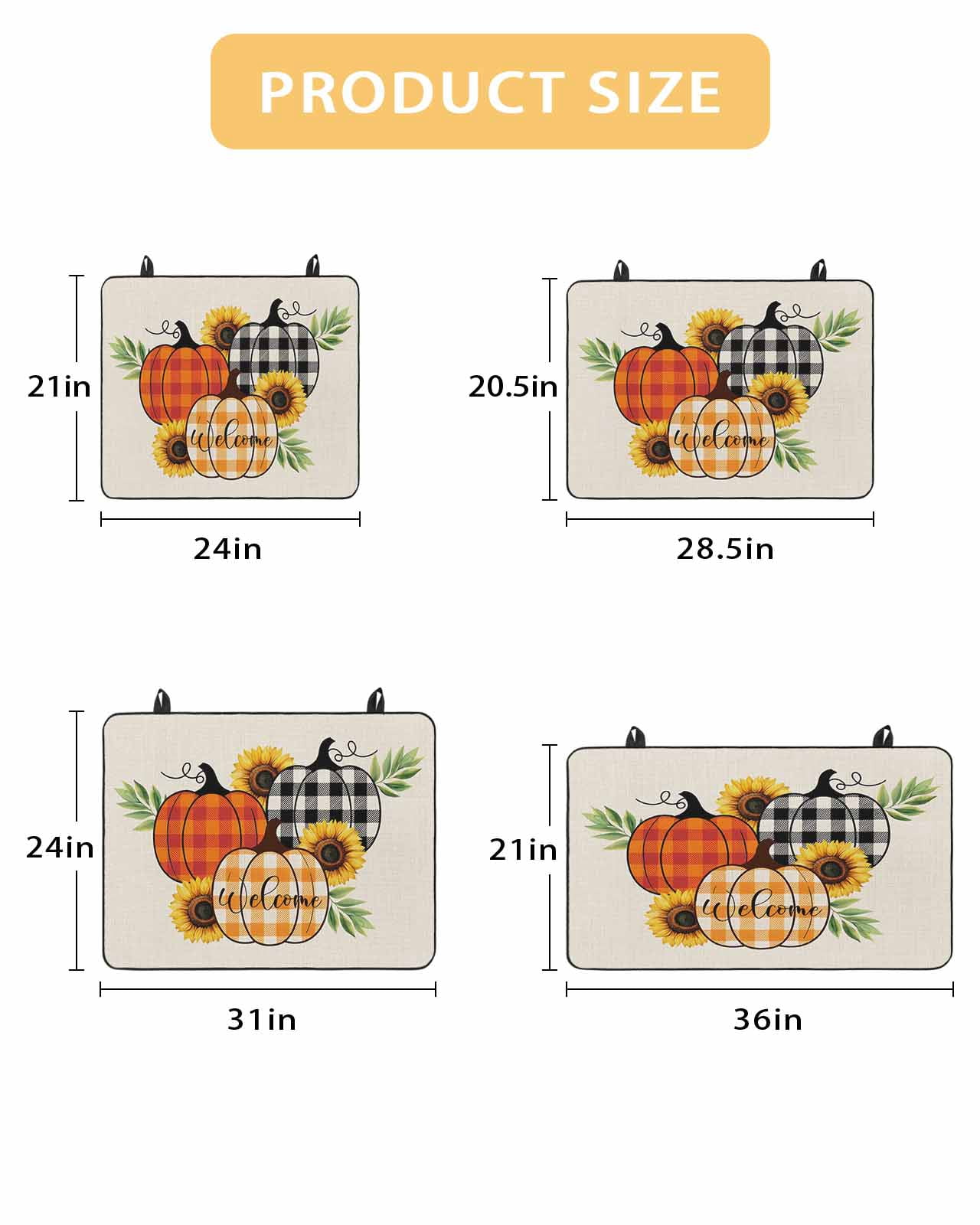 Large Induction Cooktop Protector Mat Thanksgiving Stove Top Covers for Electric Stove, Fall Rustic Colorful Plaid Pumpkin Sunflower Decorative Stove Burner Cover Mats, Glass Top Stove Cover