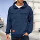 thumbnail image 1 of pstuiky camisetas de manga larga para hombre, Sudadera con capucha, cremallera de un cuarto y múltiples bolsillos de manga larga de color liso para hombre Tops de talla grande para hombre xxl, 1 of 4