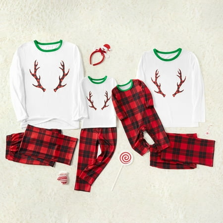 PatPat Family Matching Antler Plaid Christmas Pajamas Sets | Walmart Canada