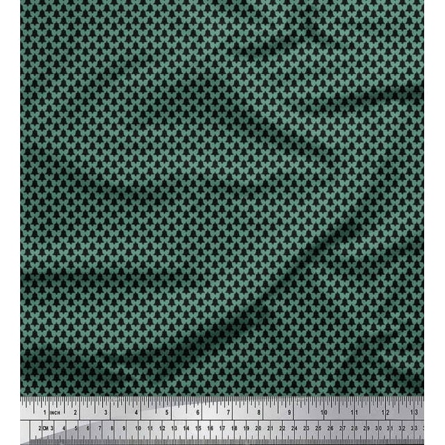 Soimoi Poly Georgette Fabric Bell Christmas Printed Craft Fabric by The Yard 42 Inch Wide