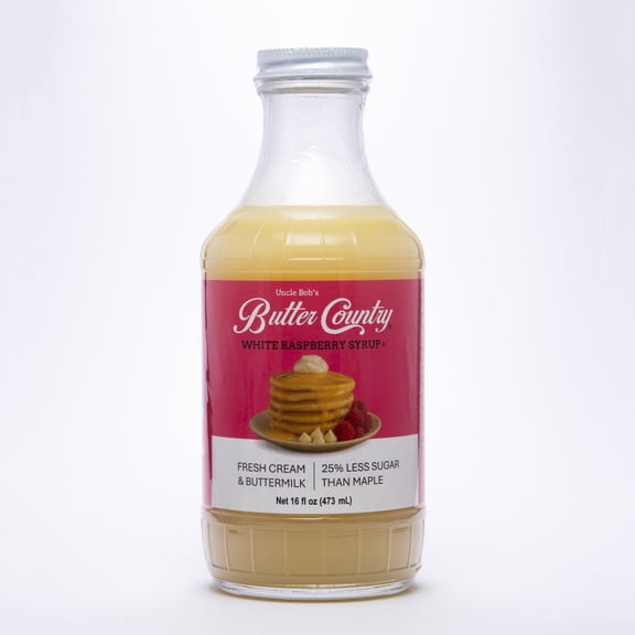 Butter Country Rich and Creamy Buttermilk Syrup | White Raspberry Flavor | 16 fl oz Bottle