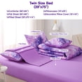 thumbnail image 4 of OKKEEY Twin Size Girls Comforter Set, 6 Pcs Purple Constellation Tie Dye Colorful Bedding Set for Adult & Kids, Soft Microfiber Breathable Bed in a Bag Quilt Set with Pillowcases, 4 of 10