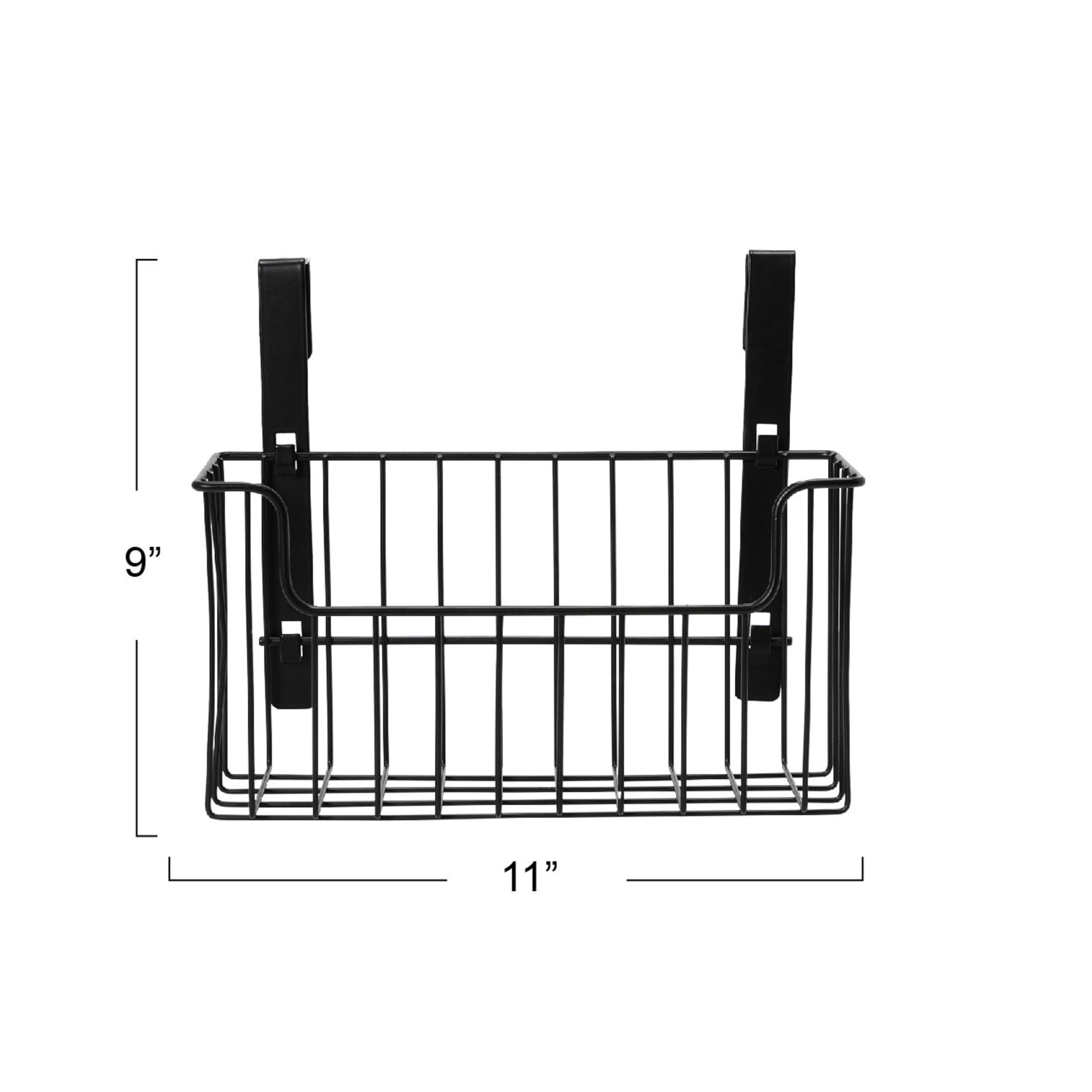 Household Essentials Over the Door Cut Out Metal Basket, Black