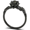 thumbnail image 3 of beryl_creation 1.32 Ct Round Cut Black Diamond Wedding Engagement Flower Bridal Ring Set 14K Black Gold Plated 925 Sterling Silver For Women's -6.5, 3 of 3