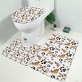 thumbnail image 2 of Corgi Dog and Footprints Bathroom Rugs Sets 3 Piece,Toilet Cover Set,Absorbent Non Slip Bathroom Mats Sets with U-Shaped Contour Rug Toilet Rug Set, 2 of 5