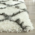 thumbnail image 4 of SAFAVIEH Moroccan Luvenia Geometric Shag Area Rug, Ivory/Grey, 3'3" x 5'3", 4 of 4