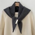 thumbnail image 2 of Women Knitted Triangular Scarf, Lightweight Soft Neck Warmer Shawl with Cut-Out, Versatile Knit Neck Wrap for Daily Fall Outfit, 2 of 6