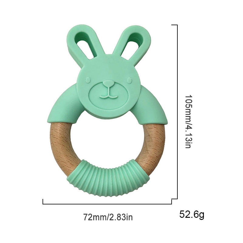 Wooden Cute Rabbit Shape Baby Teether Teething Chewing Toy one 