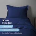 thumbnail image 3 of CGK Linens 2-Piece Premium Duvet Cover Set - Twin Size Soft Comforter Cover With Zipper & Matching Pillowcases, Navy Blue, 3 of 7