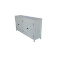 thumbnail image 6 of 60"White Accent Cabinet with 4 Doors, Rustic Wood Sideboard Pantry Cabinet - Versatile Buffet Cabinet with Storage for Home Decor and Organization chic cabinet, 6 of 13