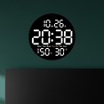 thumbnail image 1 of Reloj de pared Digital, reloj LED, función de sincronización, reloj electrónico silencioso, despertador para oficina, restaurante, decoración interior Blanco Macarena Reloj de pared, 1 of 8