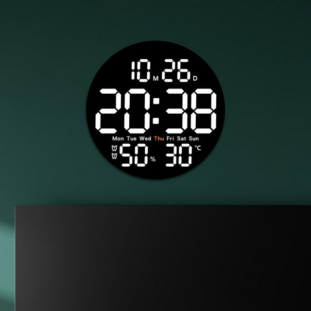 Reloj de pared Digital, reloj LED, función de sincronización, reloj electrónico silencioso, despertador para oficina, restaurante, decoración interior Blanco Macarena Reloj de pared