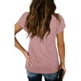 thumbnail image 4 of Anyjoin Womens Tops Casual V Neck Summer Petal Sleeve T-Shirt, 4 of 4