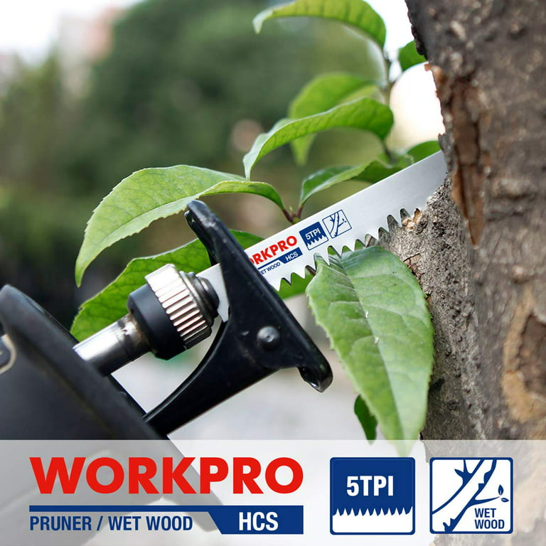 WorkPro 5-Piece 9-Inch Wood Pruning Reciprocating Saw Blade Set 5TPI CR-V Steel Saw Blade Kit for Bosch Black & Decker Makita DeWalt