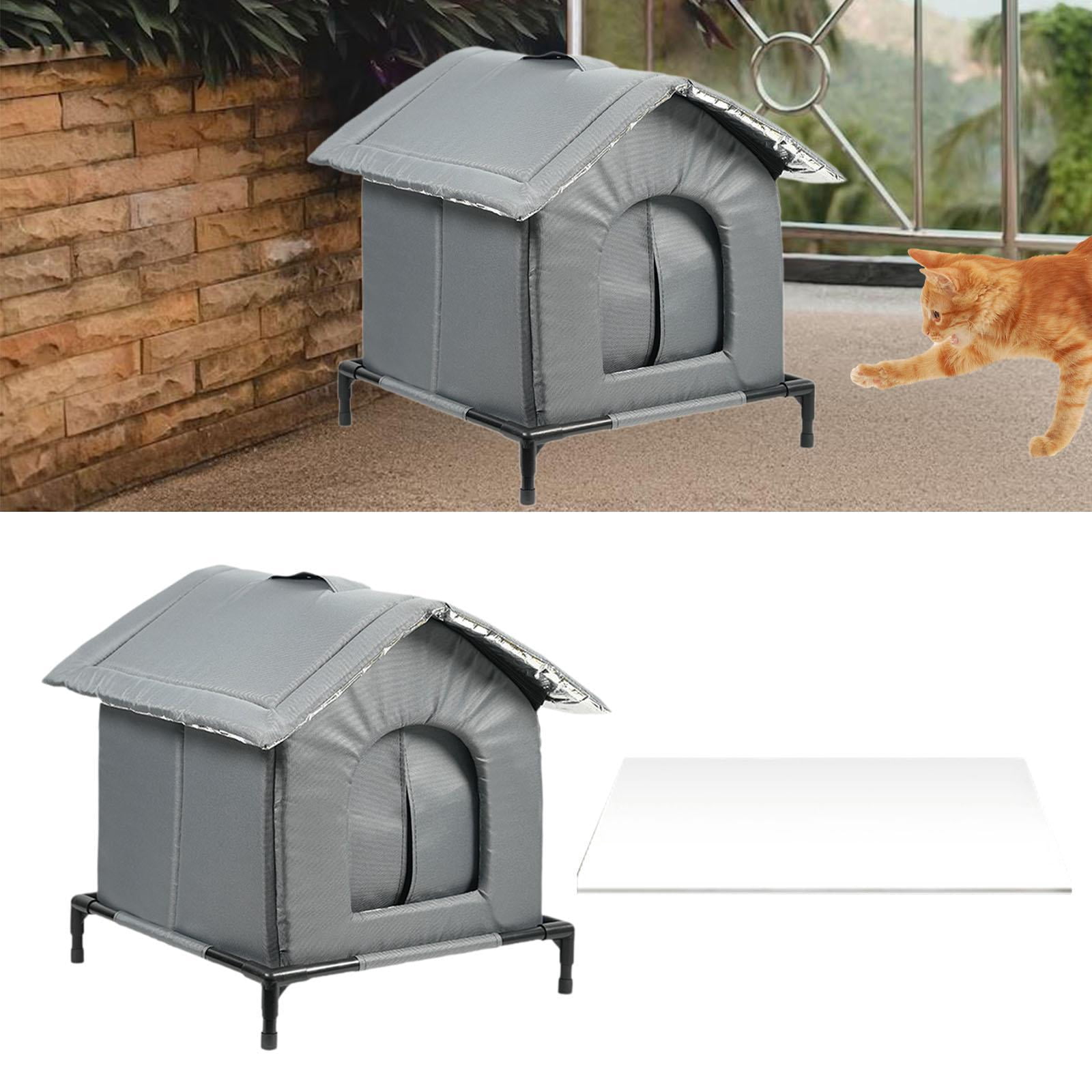 Bvdfgk Outdoor Cat House Cats Tent Portable Weatherproof Elevated Feral Cat Shelter Pet S