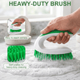 thumbnail image 2 of ILAVCLEAN Heavy Duty Scrub Brush Shower Cleaning Scrubber Brush Stiff Bristles with Handle for Carpet Bathroom Kitchen and Tub- 2 Pack(Green), 2 of 7