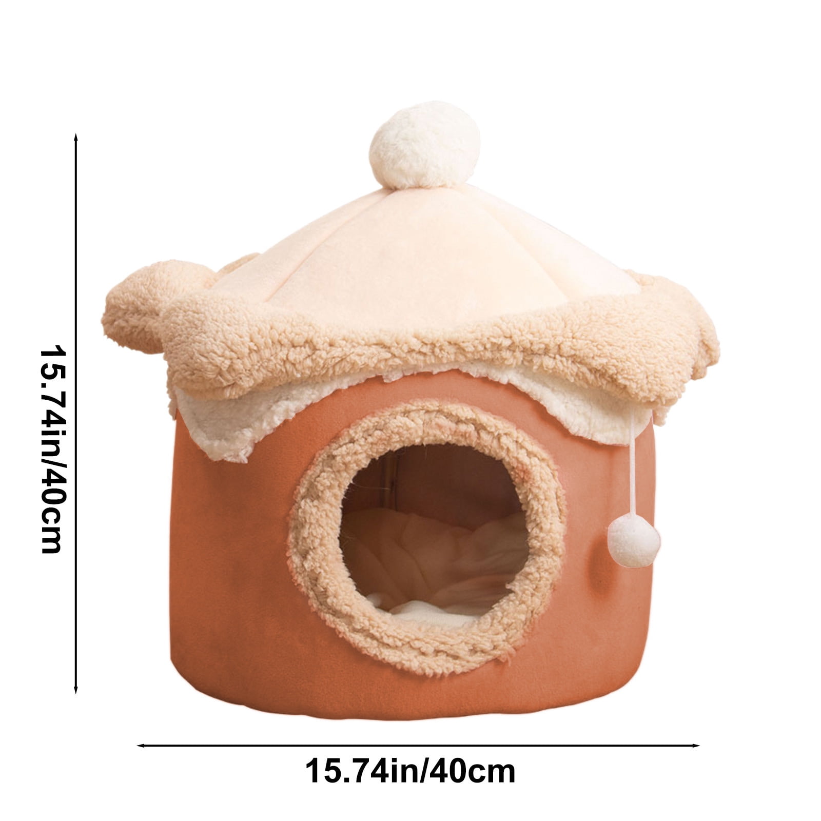 Matoen Cat Bed Cave for Indoor, Suitable for Cat Dome Bed, Hideaway Bed for Indoor Cats with Removable Mattress for Kittens, Cat Tent House for Dual Use (L:16"x16")