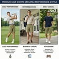thumbnail image 5 of MEILIHUA Men's 9" Golf Shorts with Hidden Expandable Waist, Flat Front Dress Shorts, Lightweight Performance Bermuda, 5 of 10