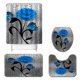 thumbnail image 3 of Juego de cortinas de ducha florales con alfombras antideslizantes, tapa de inodoro y alfombrilla de baño, cortina de ducha con 12 ganchos, cortina de ducha de tela impermeable, decoración de baño, 3 of 8
