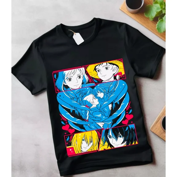 Howl and Sophie T-shirt Howl's Moving Castle Hayao Miyazaki Anime Gifts Shirt