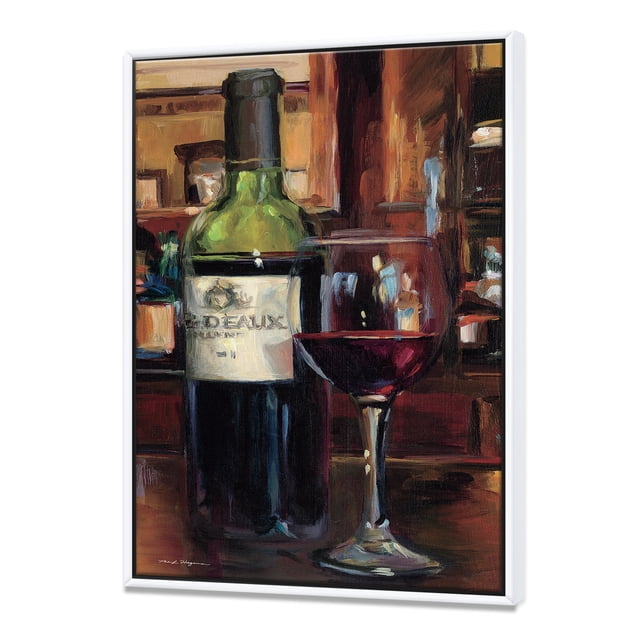 Une Réflexion de la Bouteille de Vin I - Nourriture et Boisson Toile Encadrée